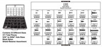 Black Nylon Shield Ret Assortment - 24 Hole Gray Metal Tray: 1 per Ea
