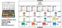 Blade Type Fuse Assortment - Adjustable Yel Tray with Clear Lid: 1 per Ea