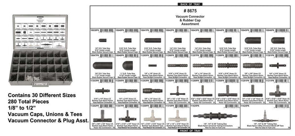 BK Plug & Vac. Conn. Assortment - Adjustable Yel Tray with Clear Lid: 1 per Ea