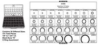 Black Buna "N" O Ring Assortment - Adjustable Yellow Tray with Clear Lid: 1 per Ea