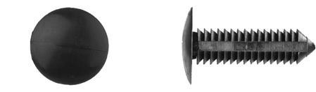 Black Nylon Shield Retainers - 9/32" Hole 1 11/64" Stem Lgth: 100 per Bag