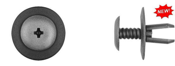 Black Nylon Push Type Ret - 9mm Sq Hole 13mm Stem Length: 25 per Bag