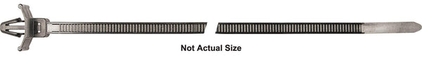 Black Nylon Cable Ties - 8" OA Length 1 3/4" Bundle Dia: 100 per Bag