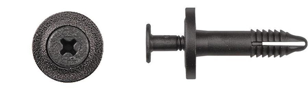 Black Nylon Phillips Screw Ret - 1/4" Hole Size 1 3/32" Stem: 15 per Bag
