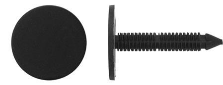 Black Nylon Trim Panel Ret - 1/4" Hole Size  1" Head Dia: 25 per Bag