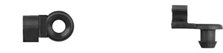 Black Nylon Door Rod Clips - 5/32" Rod Size Left Hand Side: 10 per Bag