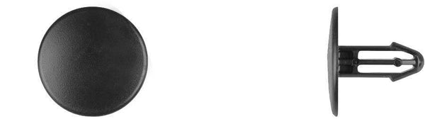 Black Nylon Cowl & Garnish Ret - 6mm Hole 16mm Stem Length: 10 per Bag