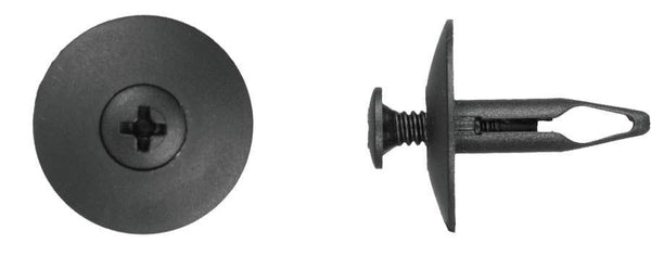 Black Nylon Interior Trim Ret - 1/4" Hole 7/8" Stem Length: 50 per Bag