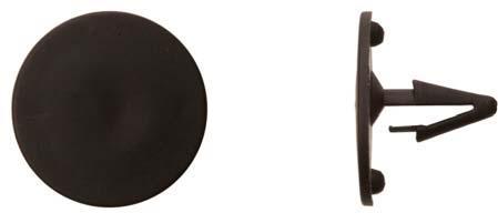 Black Nylon Hood Insul Ret - 1/4" Hole 1 3/16" Hd 3/4" Stem: 25 per Bag