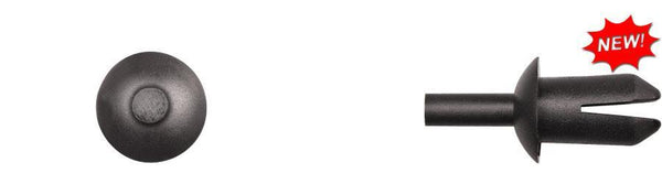 Black Nylon Push-Type Retainer - 5mm Hole Size 14mm Stem Length: 15 per Bag