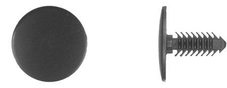 Black Nylon Fascia Panel Ret - 9/32" Hole Size  1" Head Size: 25 per Bag