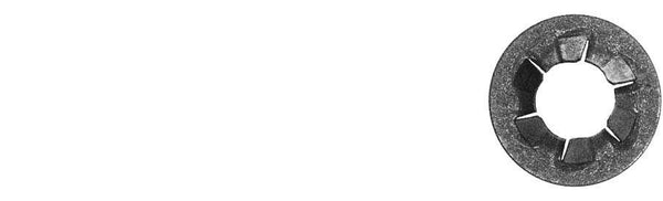 Black Push On Bolt Retainers - 3/8" Stud Size  25/32" O.D.: 100 per Bag