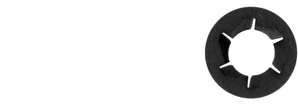 Black Push On Bolt Retainers - 1/2" Stud Size  15/16" O.D.: 50 per Bag