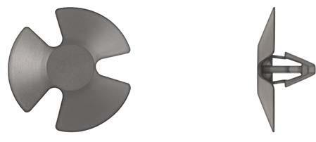 Black Nylon Hood Insul Ret - 6.3mm Hole Size 30mm Head Dia: 50 per Bag