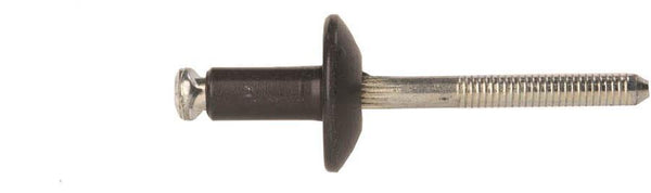 Black Aluminum Door Lock Rivets - 1/4" Dia 1/8" - 21/64" G/R: 10 per Bag