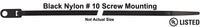 Black Nylon Mounting Cable Tie - 14" L 50# T/Strgth #10 Screw: 1000 per Bag