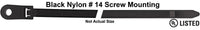 Black Nylon Mounting Cable Tie - 15" L 120# T/Strgth  #14 Screw: 500 per Bag