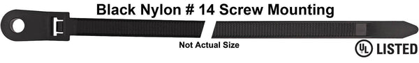 Black Nylon Mounting Cable Tie - 15" L 120# T/Strgth  #14 Screw: 50 per Bag
