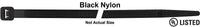 Black Nylon Cable Ties - 48" Length 175# T/Strength: 50 per Bag