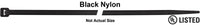 Black Nylon Cable Ties - 11" Lgth 50# Tensile Strength: 100 per Bag