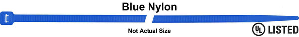 Blue Nylon Cable Ties - 7" Length 50# Tensile Strength: 100 per Bag