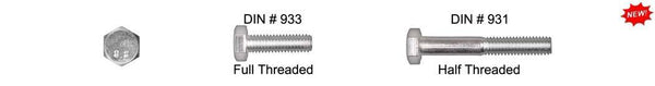 Z Cl 8.8 Hex Head Cap Screws - 6-1.00 x 20mm          Din 933: 25 per Bag
