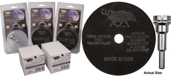 54 Grit 3" Cut Off Wheels - 1/32" Thick Steel Cutting: 10 per Box