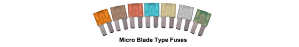 Micro Blade Fuses - 15 Amp Blue 2 Blade Type: 5 per Bag