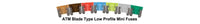 Low Profile Mini Blade Fuses - 15 Amp Blue Type ATM: 5 per Bag