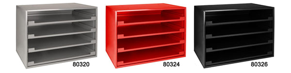 Red Finish Sliding Cabinets - Holds 4 Large Trays: 1 per Ea