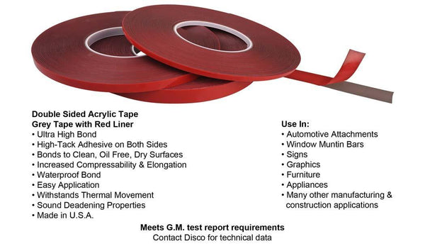Double Sided Acrylic Mldg Tape - 7/8" W .045 Thick 60' Length: 1 per Ea