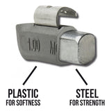 MCPS 1.25 OUNCE Plasteel MC STYLE WHEEL WEIGHT